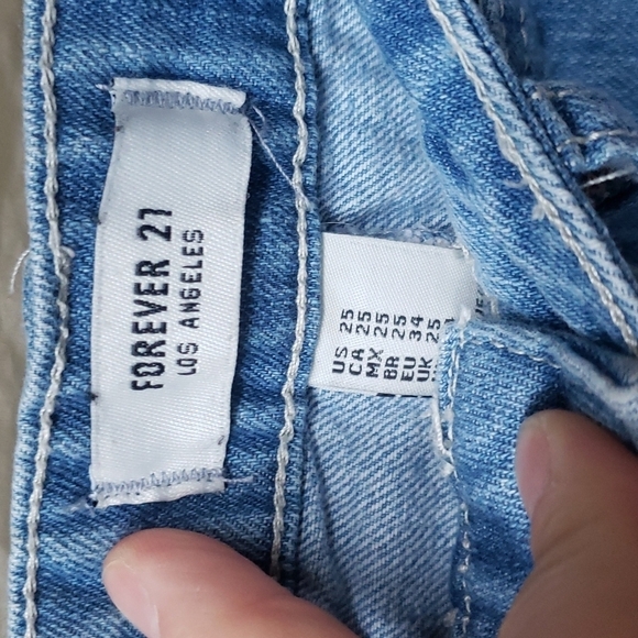 Forever21 patchwork denim mini skirt 25 0 - Picture 6 of 9